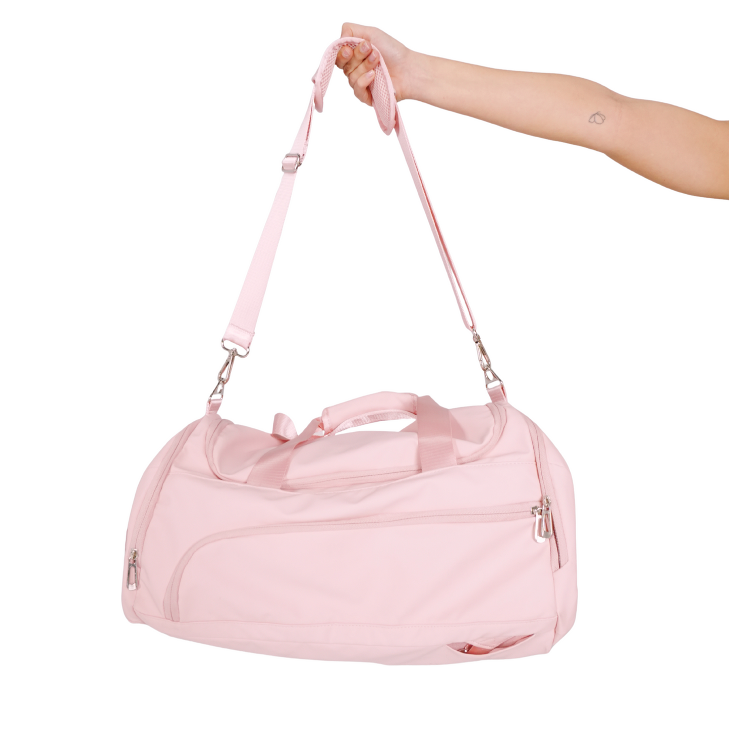 MEDIUM 2-IN-1 DUFFLE BACKPACK- BABY PINK