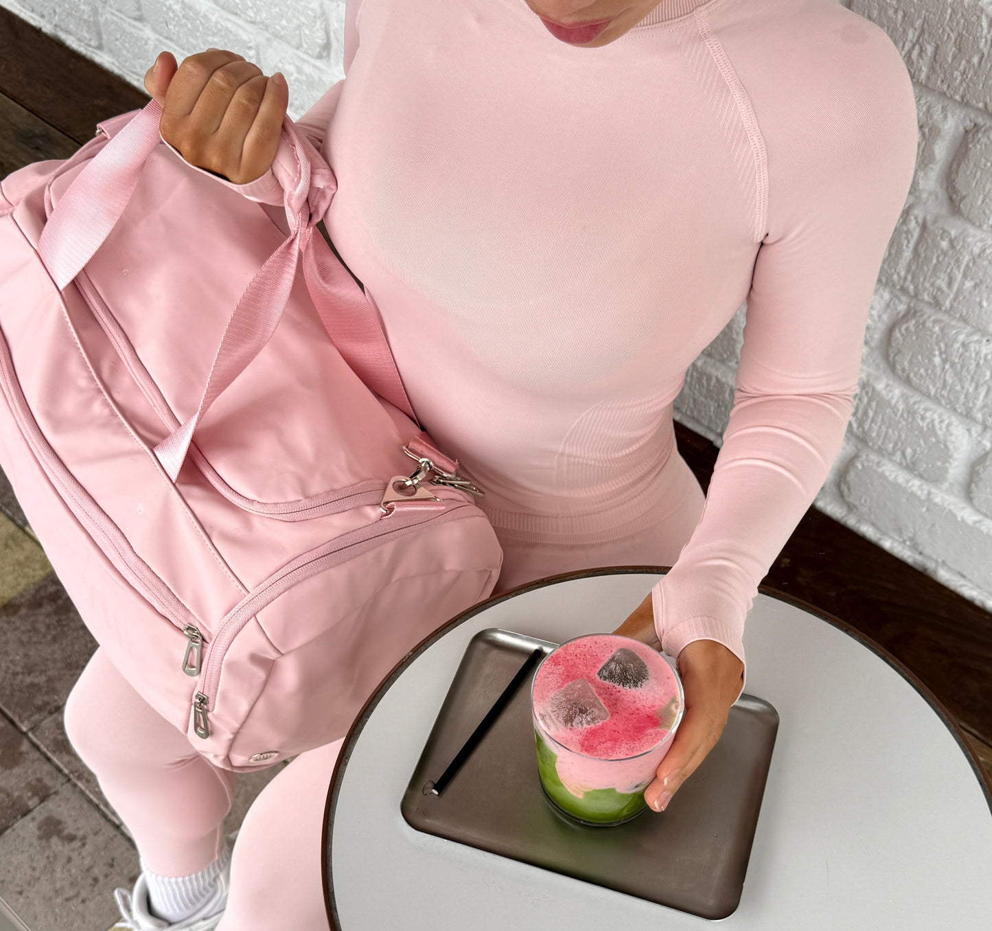 MEDIUM 2-IN-1 DUFFLE BACKPACK- BABY PINK