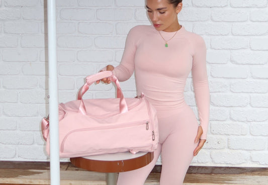 MEDIUM 2-IN-1 DUFFLE BACKPACK- BABY PINK