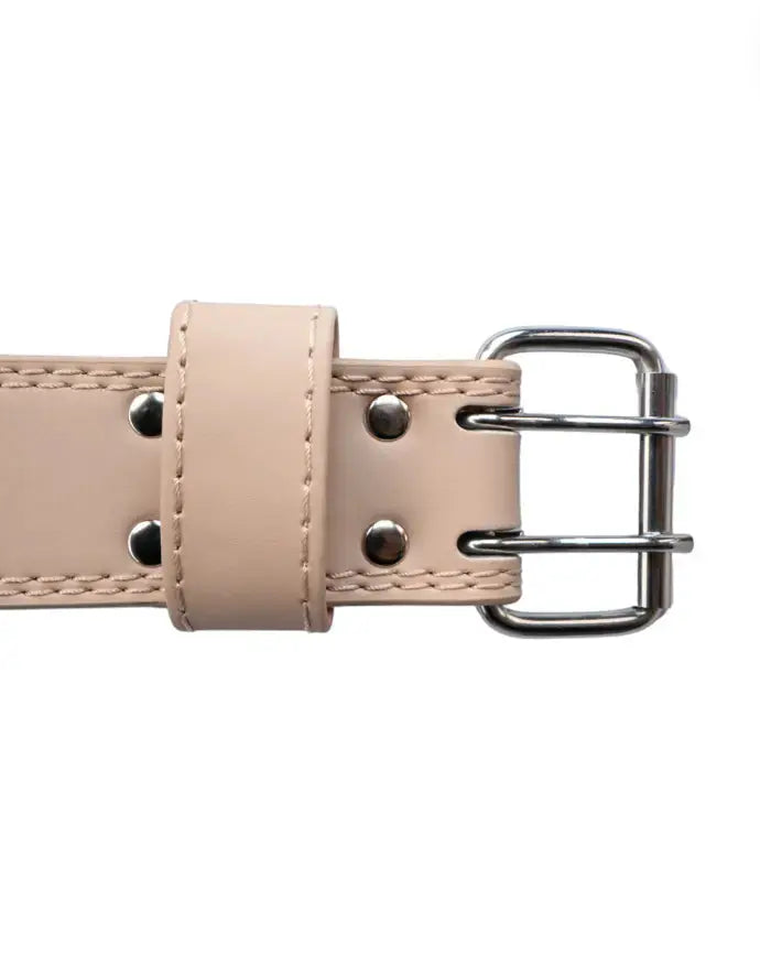 EMBOSSED WEIGHT LIFTING BELT- WARM BEIGE