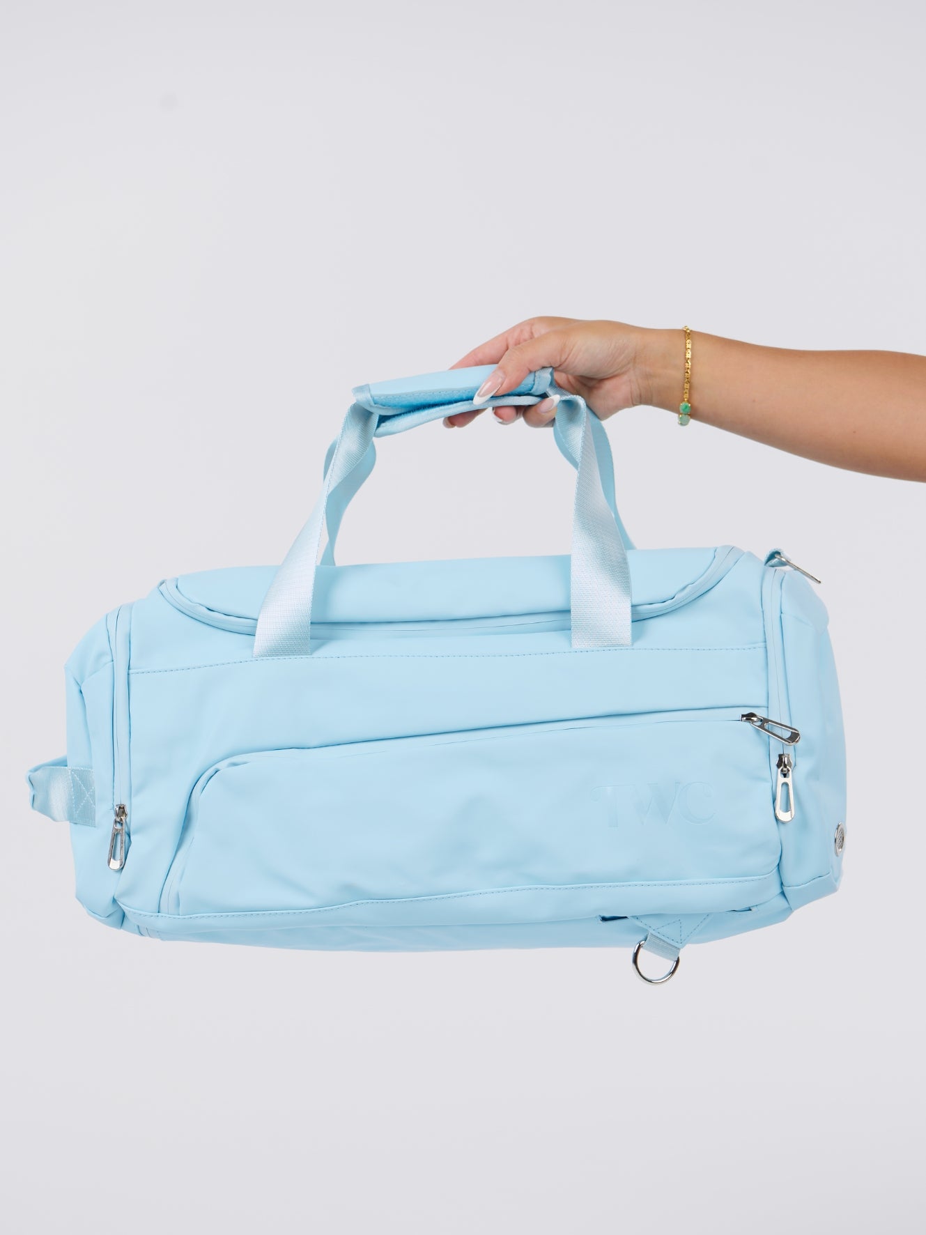 MEDIUM 2-IN-1 DUFFLE BACKPACK- BABY BLUE
