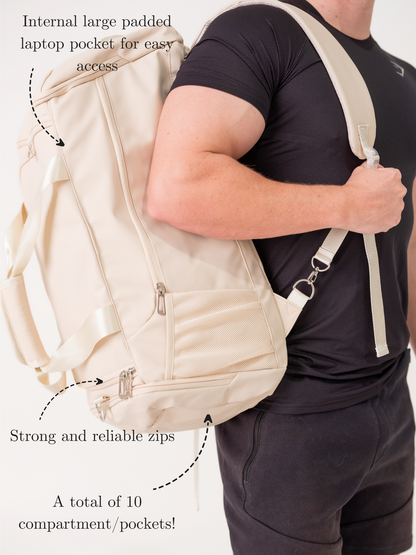 LIFTING GRIPS + 2-IN-1 DUFFLE BACKPACK