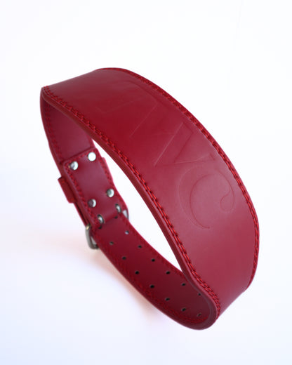 EMBOSSED WEIGHT LIFTING BELT: CHERRY RED