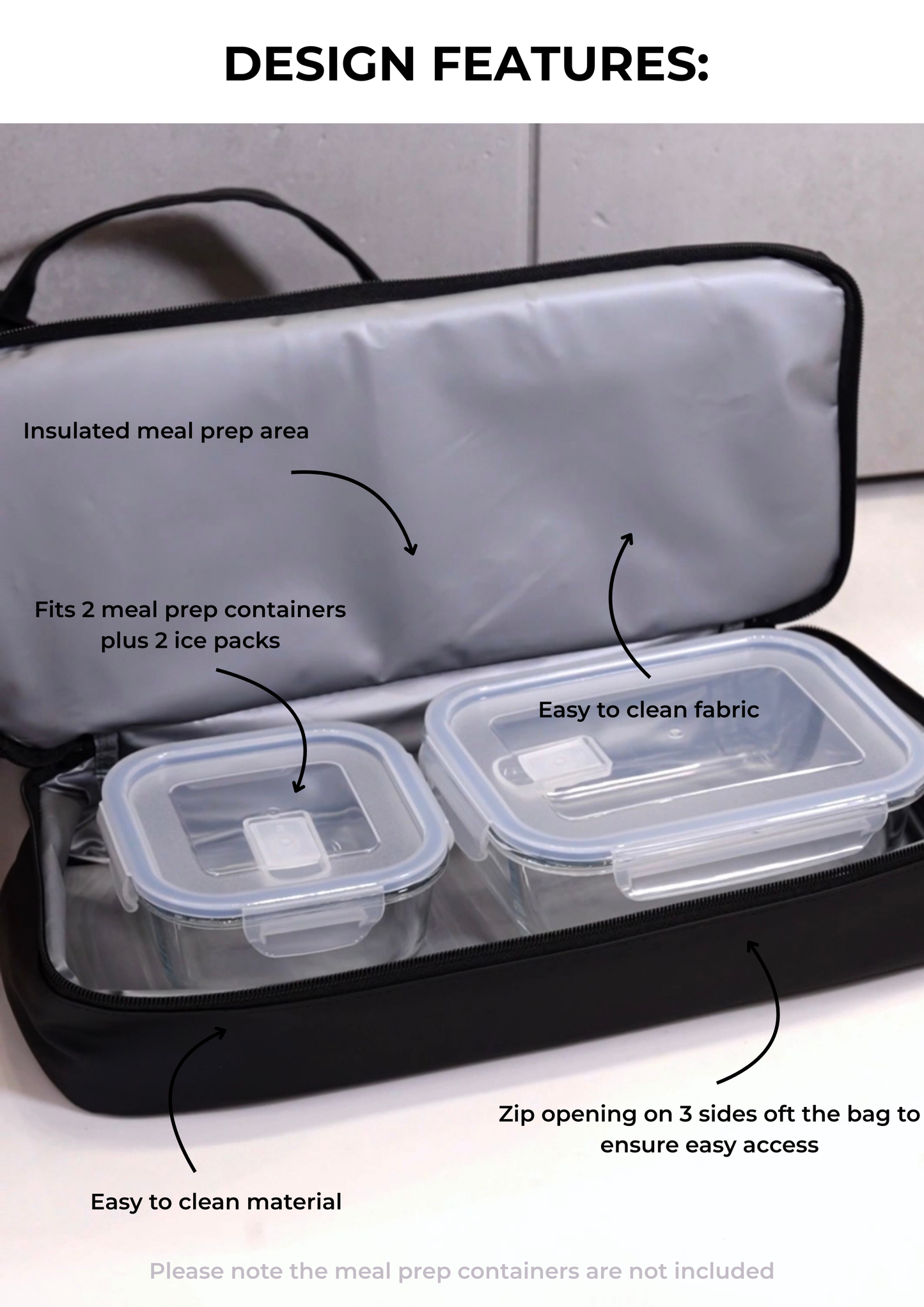 MEAL PREP TOTE BAG - BLACK