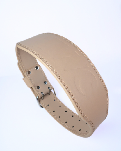 EMBOSSED WEIGHT LIFTING BELT- WARM BEIGE