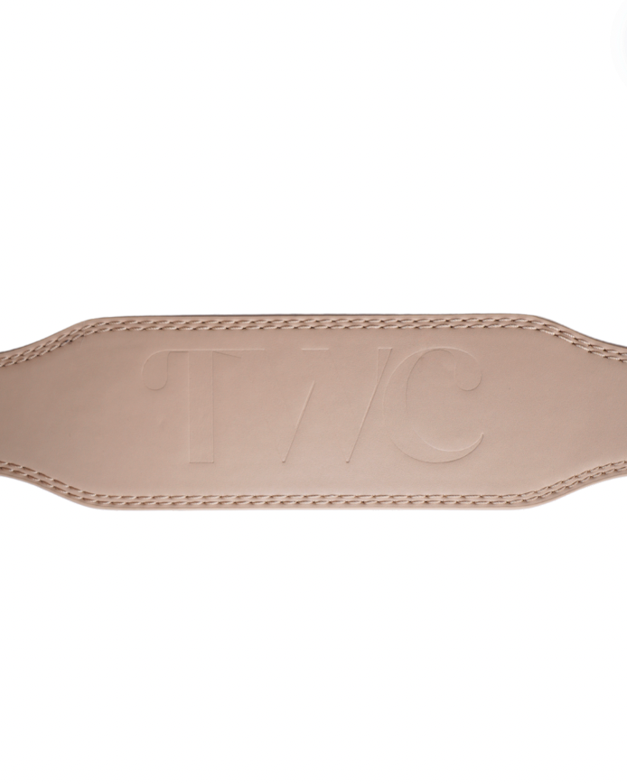 EMBOSSED WEIGHT LIFTING BELT- WARM BEIGE