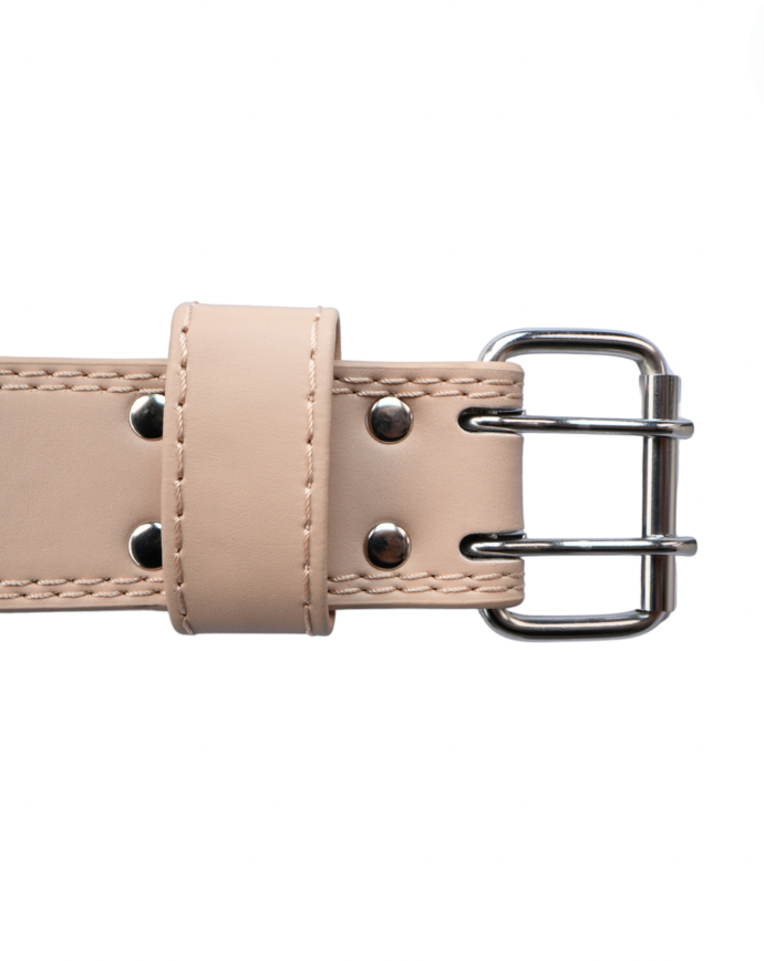 EMBOSSED WEIGHT LIFTING BELT- WARM BEIGE