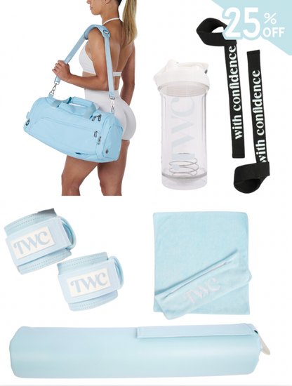 MEDIUM BUNDLE + MEDIUM 2-IN-1 DUFFLE BAG- BABY BLUE