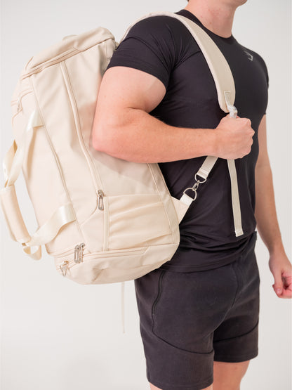 2-IN-1 DUFFLE BACKPACK- BEIGE