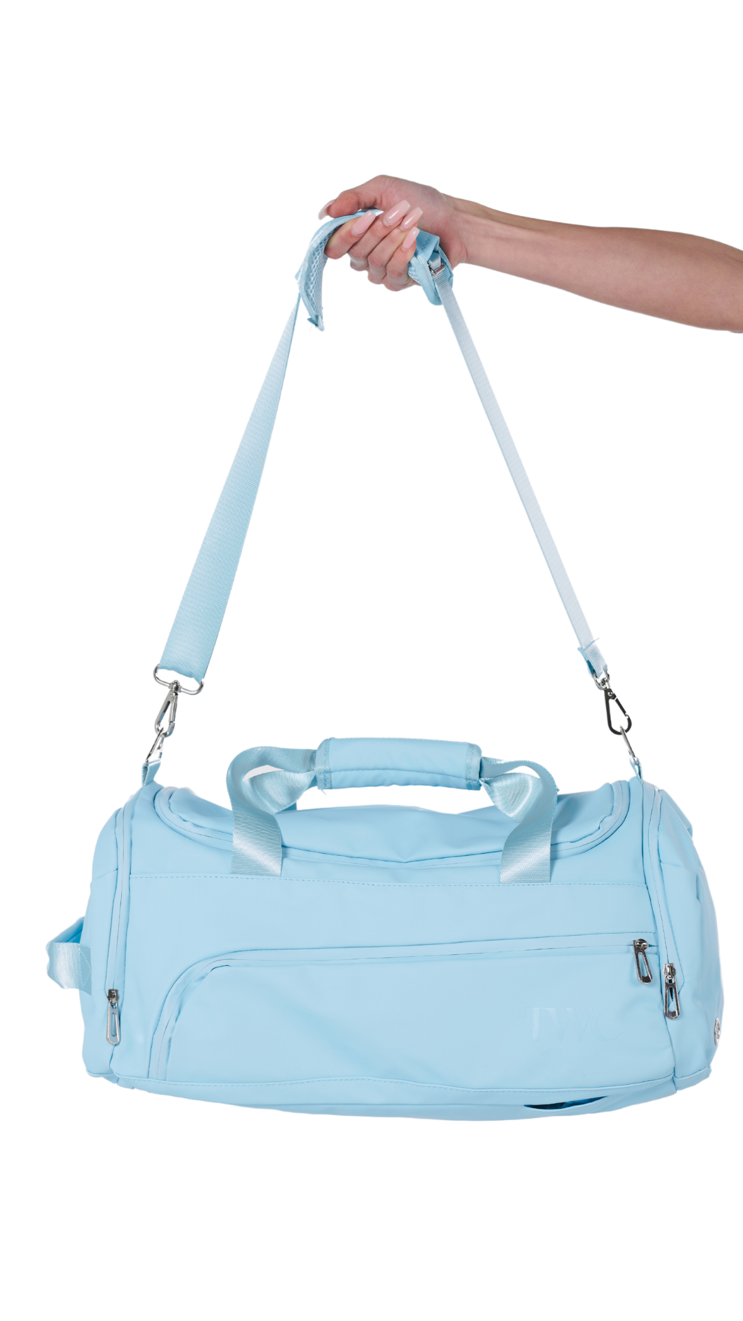 MEDIUM 2-IN-1 DUFFLE BACKPACK- BABY BLUE