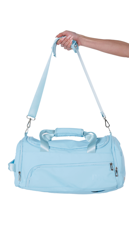 MEDIUM 2-IN-1 DUFFLE BACKPACK- BABY BLUE