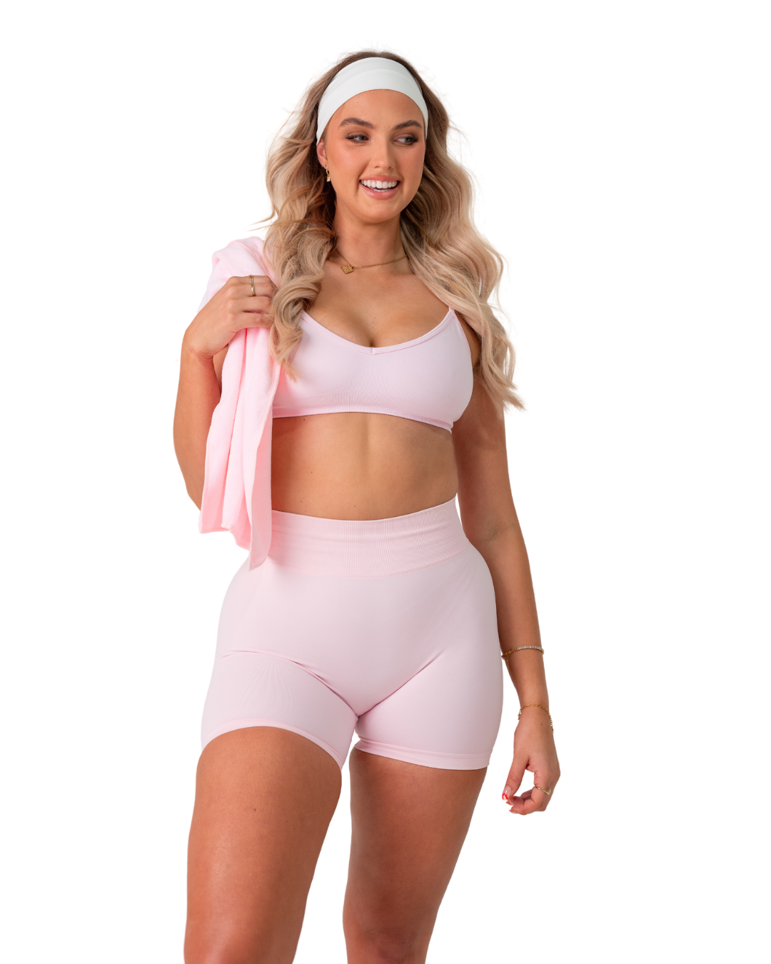 PRE ORDER: HOODED GYM TOWEL- BABY PINK